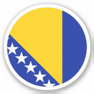 Sticker Rond Drapeau De Bosnie-Herzégovine