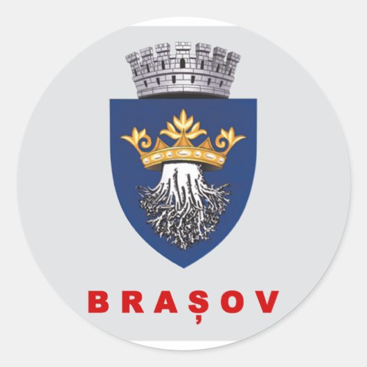 Sticker Rond Drapeau de Brasov (Devant)