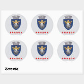 Sticker Rond Drapeau de Brasov (Feuille)