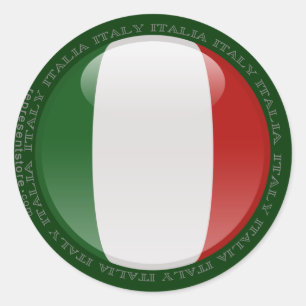 Sticker Rond Drapeau de bulle de l'Italie