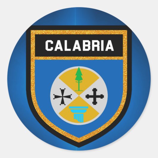 Sticker Rond Drapeau de Calabre (Devant)