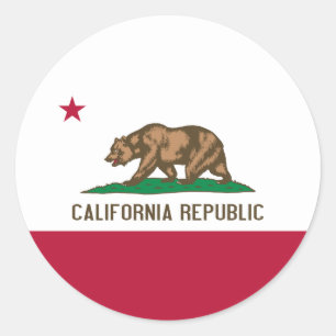 Sticker Rond Drapeau de Californie