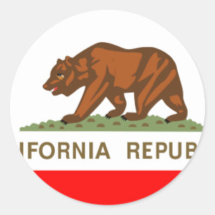 Sticker Rond Drapeau de Californie