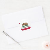 Sticker Rond Drapeau de Californie (Enveloppe)