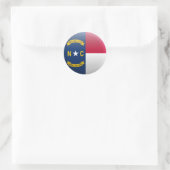 Sticker Rond Drapeau de Caroline du Nord (Sac)