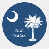 Sticker Rond Drapeau de Caroline du Sud & S Caroline State USA (Devant)
