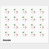 Sticker Rond Drapeau de carte Italie (Feuille)