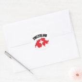 Sticker Rond Drapeau de carte Suisse (Enveloppe)