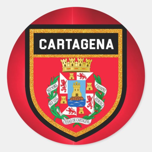 Sticker Rond Drapeau de Carthagène (Devant)