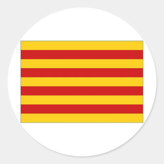 Sticker Rond Drapeau de Catalogne (Devant)