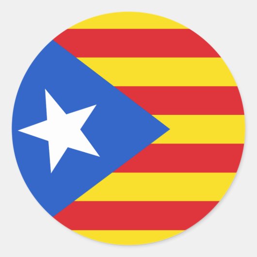 Sticker Rond Drapeau de Catalogne (Devant)