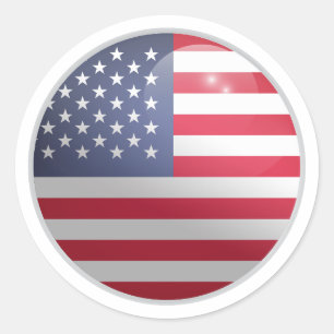 Sticker Rond Drapeau de cercle glacé Amérique