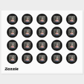 Sticker Rond Drapeau de chat 250 ans 1776-2026 Gâteau d'anniver (Feuille)