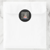 Sticker Rond Drapeau de chat 250 ans 1776-2026 Gâteau d'anniver (Sac)