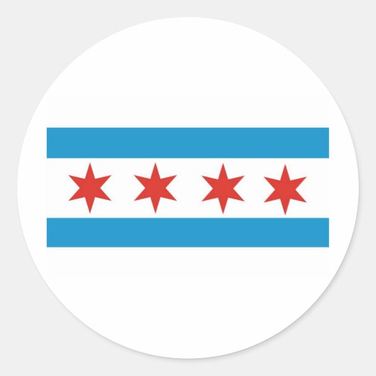 Sticker Rond drapeau de chicago (Devant)