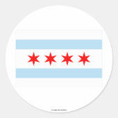 Sticker Rond Drapeau de Chicago (Devant)