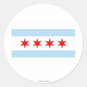 Sticker Rond Drapeau de Chicago