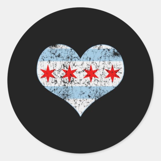 Sticker Rond Drapeau de Chicago qu'il a flanqué (Devant)