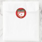 Sticker Rond Drapeau de Chypre du Nord (Sac)