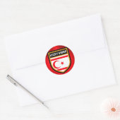 Sticker Rond Drapeau de Chypre du Nord (Enveloppe)