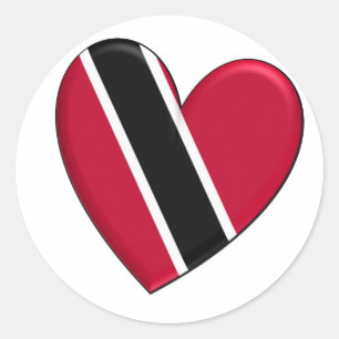 Sticker Rond Drapeau de coeur du Trinidad