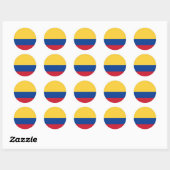 Sticker Rond Drapeau de Colombie (Feuille)