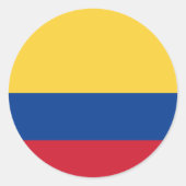 Sticker Rond Drapeau de Colombie (Devant)