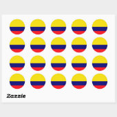 Sticker Rond Drapeau de Colombie (Feuille)