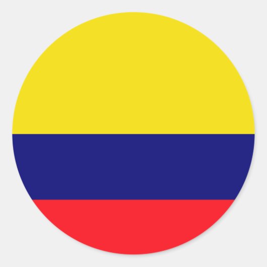 Sticker Rond Drapeau de Colombie (Devant)