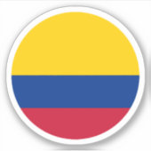 Sticker rond drapeau de Colombie (Devant)