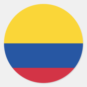 Sticker Rond Drapeau de Colombie