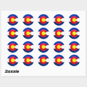 STICKER ROND DRAPEAU DE COLORADO (Feuille)