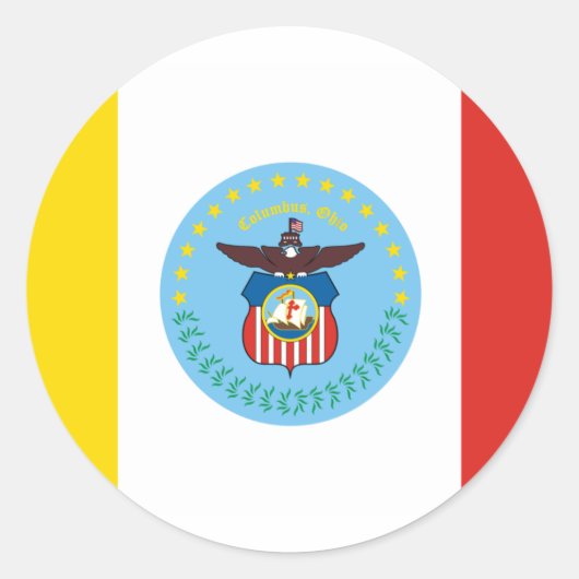 Sticker Rond Drapeau de Columbus, Ohio (Devant)