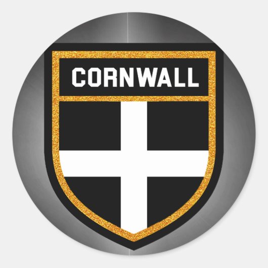 Sticker Rond Drapeau de Cornwall (Devant)