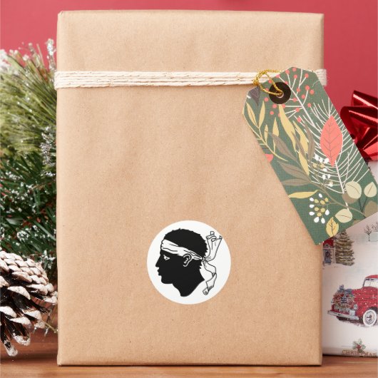 Sticker Rond Drapeau de Corse (vacances)