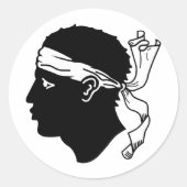 Sticker Rond Drapeau de Corse (Devant)