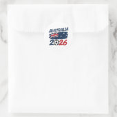 Sticker Rond Drapeau de couleurs de design pour supporter austr (Sac)