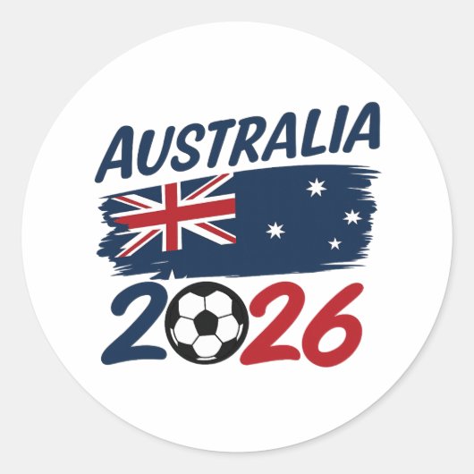 Sticker Rond Drapeau de couleurs de design pour supporter austr (Devant)