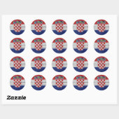 Sticker Rond Drapeau de Croatie (Feuille)