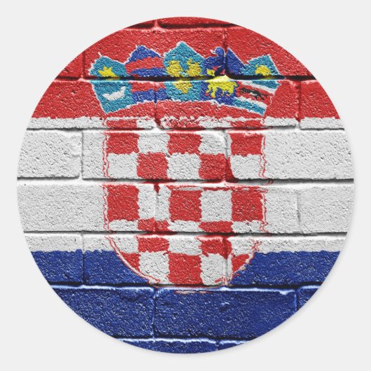 Sticker Rond Drapeau de Croatie (Devant)