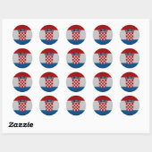 Sticker Rond Drapeau de Croatie (Feuille)