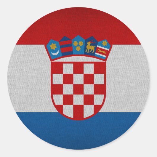 Sticker Rond Drapeau de Croatie (Devant)
