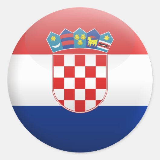 Sticker Rond Drapeau de Croatie (Devant)