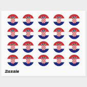 Sticker Rond Drapeau de Croatie (Feuille)