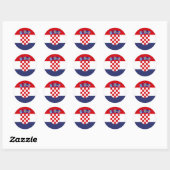 Sticker Rond Drapeau de Croatie (Feuille)