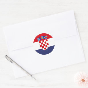 Sticker Rond Drapeau de Croatie