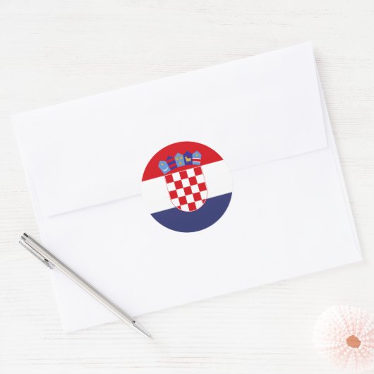 Sticker Rond Drapeau de Croatie (Enveloppe)