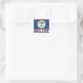 Sticker Rond Drapeau de cru de Belize (Sac)