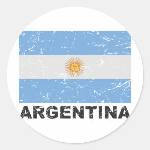 Sticker Rond Drapeau de cru de l'Argentine