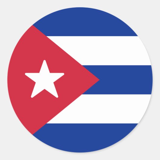 Sticker Rond Drapeau de Cuba (Devant)